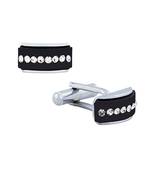 Rectangle Black Diamond Cufflinks In Box