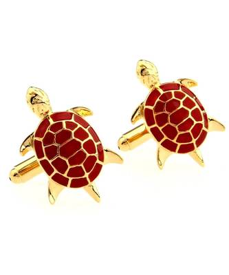 Turtle Tortoise Red Cufflinks In Box 1