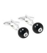 8 Black Snooker Billiards Pool Black Cufflinks