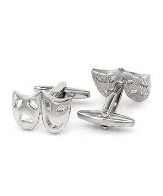 Venetian Mask Drama Silver Cufflinks In Box 2