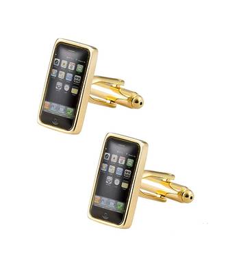 iPhone Mobile Gold Cufflinks In Box 1