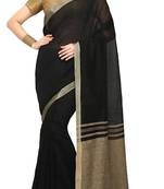 Fabulous Cotton Silk Handloom Saree Ghicha Pallu Plain Body With small Borders