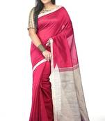 Fabulous Cotton Silk Handloom Saree Ghicha Pallu Plain Body With small Borders