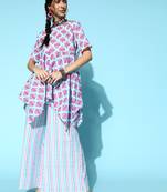 Blue printed cotton kurta-sets
