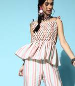 Pink printed rayon kurta-sets