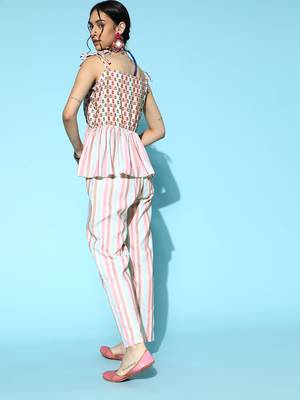 Pink printed rayon kurta-sets 3