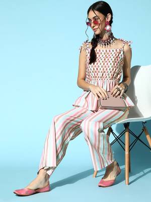 Pink printed rayon kurta-sets 5