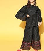 Black printed cotton kurta-sets