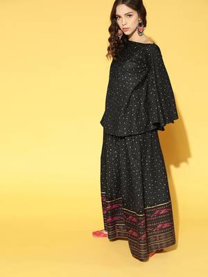Black printed cotton kurta-sets 2