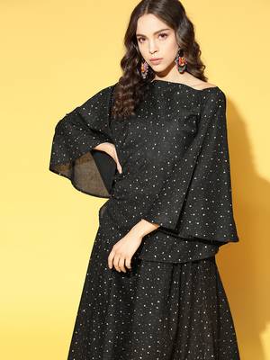 Black printed cotton kurta-sets 4