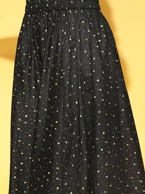 Black printed cotton kurta-sets 5