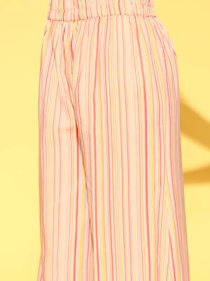 Peach printed crepe kurta-sets 5