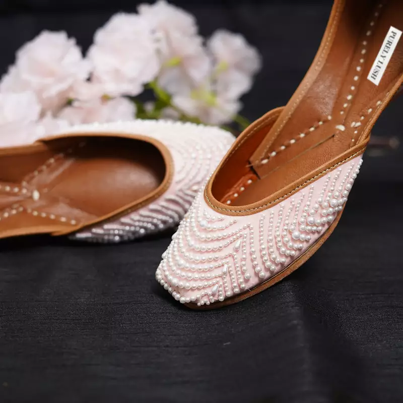 Pearl Drops Hand Embroidered Women Jutti