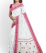 Sareesboutique.in Handspun Pure Khadi Cotton Saree in traditional Red and White