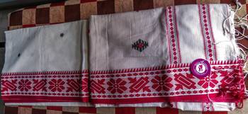 Sareesboutique.in Handspun Pure Khadi Cotton Saree in traditional Red and White 5