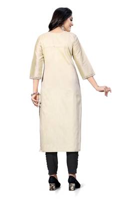 Beige woven viscose ethnic-kurtis 4