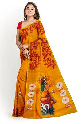 Sareesboutique.in Hand Painted DURGA on Bangladeshi Cotton 1