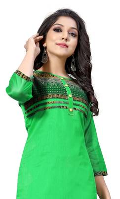 Green woven viscose ethnic-kurtis 1