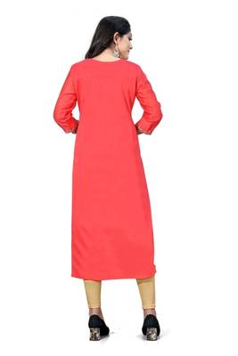 Peach woven viscose ethnic-kurtis 4
