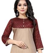 Brown woven viscose ethnic-kurtis