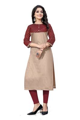 Brown woven viscose ethnic-kurtis 2