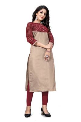 Brown woven viscose ethnic-kurtis 3
