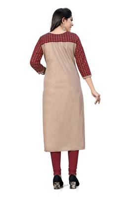 Brown woven viscose ethnic-kurtis 4