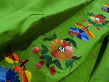 Sareesboutique.in Hand Paint and Embroidery Work on Green Colour Bangladeshi Cotton with Blouse Piece 4
