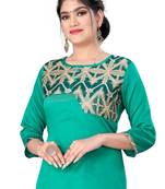 Green woven viscose ethnic-kurtis