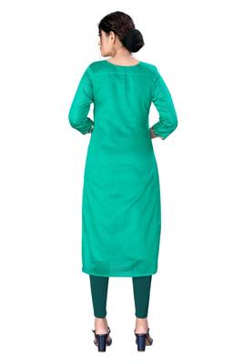 Green woven viscose ethnic-kurtis 4