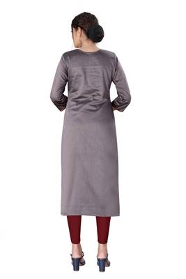 Grey woven viscose ethnic-kurtis 4