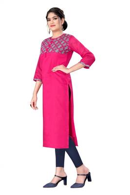 Pink woven viscose ethnic-kurtis 3