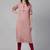 Pink embroidered cotton kurtas-and-kurtis