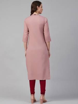 Pink embroidered cotton kurtas-and-kurtis 2