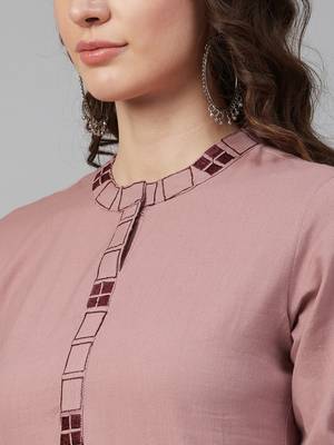 Pink embroidered cotton kurtas-and-kurtis 4