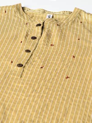 Mustard printed rayon kurtas-and-kurtis 4