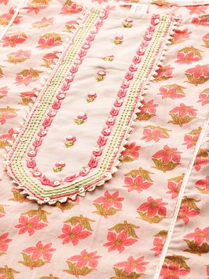 Beige printed cotton kurtas-and-kurtis 4
