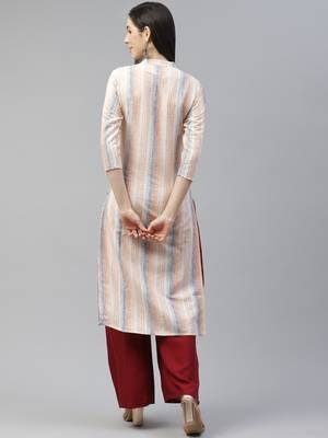 Peach printed cotton kurtas-and-kurtis 2