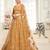 Gold Embroidered Net Semi Stitched Lehenga
