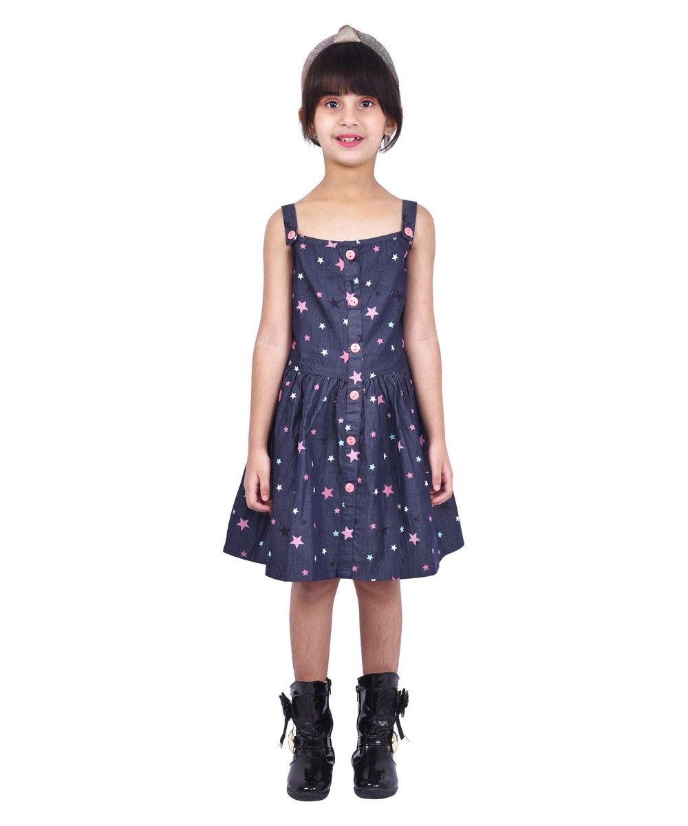 printed denim frocks