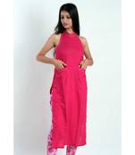 pink cotton stitched  kurta  &   bottom