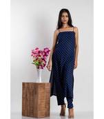 blue cotton stitched   kurta  &   bottom