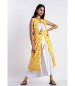 yellow cotton stitched  tunic &   jacket