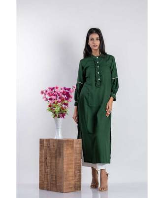 green cotton stitched   tunic 1