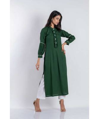 green cotton stitched   tunic 3