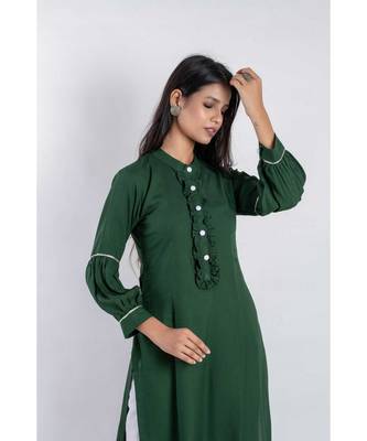 green cotton stitched   tunic 4