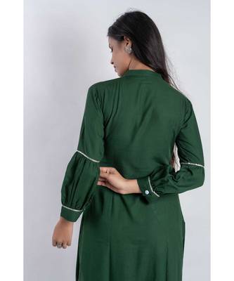 green cotton stitched   tunic 5