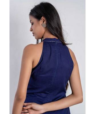 blue cotton stitched   kurta  &   bottom 4