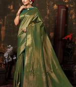 GREEN COLOR DESIGNER KANCHIPURAM HANDLOOM WEAVING WOVEN SILK BLEND saree