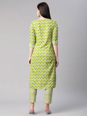 Green printed viscose ethnic-kurtis 2